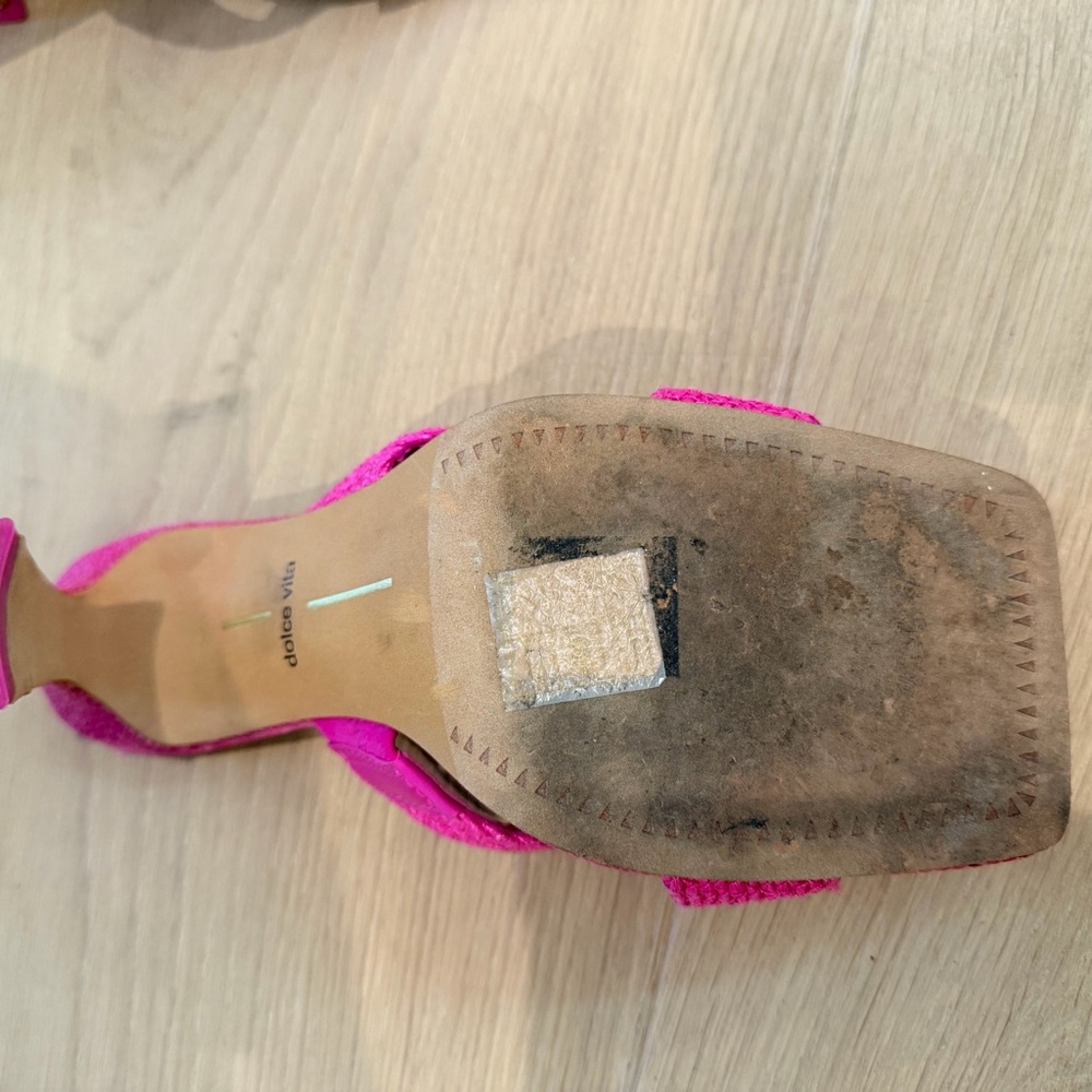 Dolce Vita Hot Pink Braided Slide Mules - Picture 3 of 3